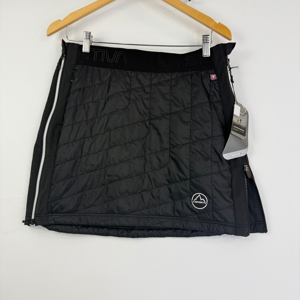 La Sportiva Warm Up Primaloft Skirt Womens L Black Quilted Side Zip Insulated